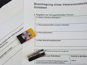 Bundeswehr Veteranenabzeichen Bandspange Bandschnalle Ordensspange mit Antrag +H - Picture 1 of 1