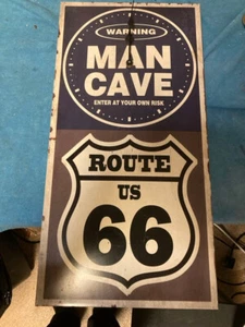 ROUTE 66 USA ROAD Man Cave clock for Shed Pub Bar Garage Metal Sign - Picture 1 of 1