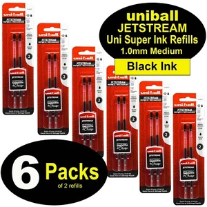 Uniball 74396PP Jetstream Refills, Black Ink, 1.0mm Medium Point, 6 Packs - Picture 1 of 3