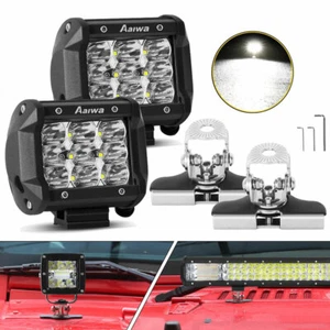 Universal Hood Led Work Light Mount Bracket Clamp Holder for Car +4" Combo Pods - Picture 1 of 12
