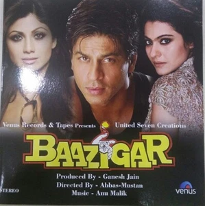 Baazigar Bollywood 1993 Anu Malik BAAZIGAR RARE BOLLYWOOD Hindi Soundtrack KHAN - Picture 1 of 2