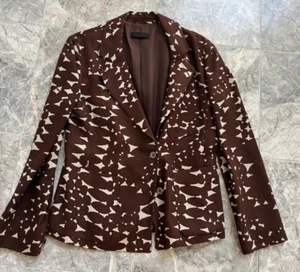 PRADA Damen brauner Viskose Blazer mit PRADA im geometrischen Print Gr. IT 38 US 0/2 - Bild 1 von 8