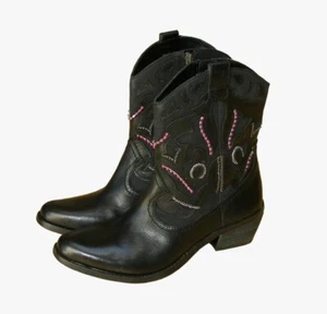Vince Camuto Stiefeletten Gr. 37 Echtleder NEU schwarz Cowboystiefel Stil - Bild 1 von 7