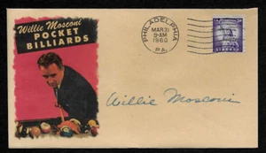 Willie Mosconi Featured on Ltd Edt. Collector's Envelope Repr Autograph *OP1051 - Picture 1 of 1