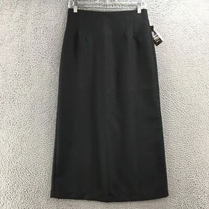 Briggs Straight & Pencil Midi Skirt Womens 8 Black Flat Front Flat Front Zip NEW - Picture 1 of 13