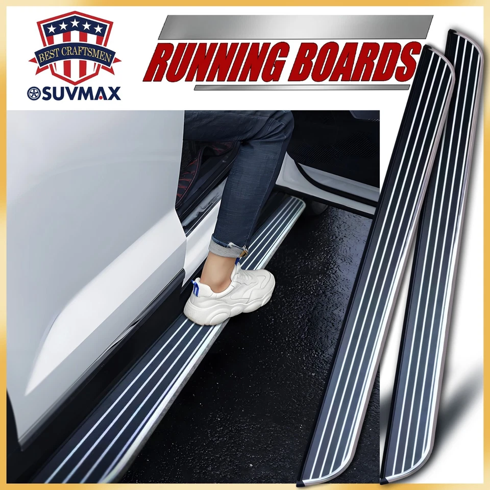 estriberas aptas para Nissan Murano 2015-2024 barra Nerf escalón lateral 2 piezas negras Foto 1 de 4