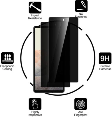 For Google Pixel 8 7 6 Pro 7A 6A Cover Screen Protector Tempered Glass Anti-Spy - Image 1 of 4