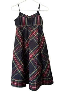 Gap Girls Size Large 10 Spaghetti Strap Plaid Dress Polyester Holiday Christmas - Picture 1 of 13