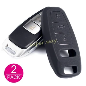 2x Matte Black Car Key Fob Case Cover Shell For Audi A3 A6 A7 Q8 e-tron S6 S7 S8 - Foto 1 di 7