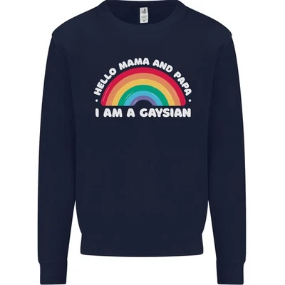 Hola Mama Y Papa Soy Un Gaysian Sudadera Para Hombres LGBT - Imagen 1 de 4