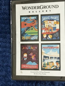 Disney Parks Carousel Of Progress Postcards Set Of 4 By Artist Dave Perillo New - Picture 1 of 2