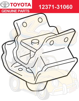 1237131060 GENUINE Toyota INSULATOR, ENGINE MOUNTING, REAR NO.1 12371-31060 - Image 1 of 2
