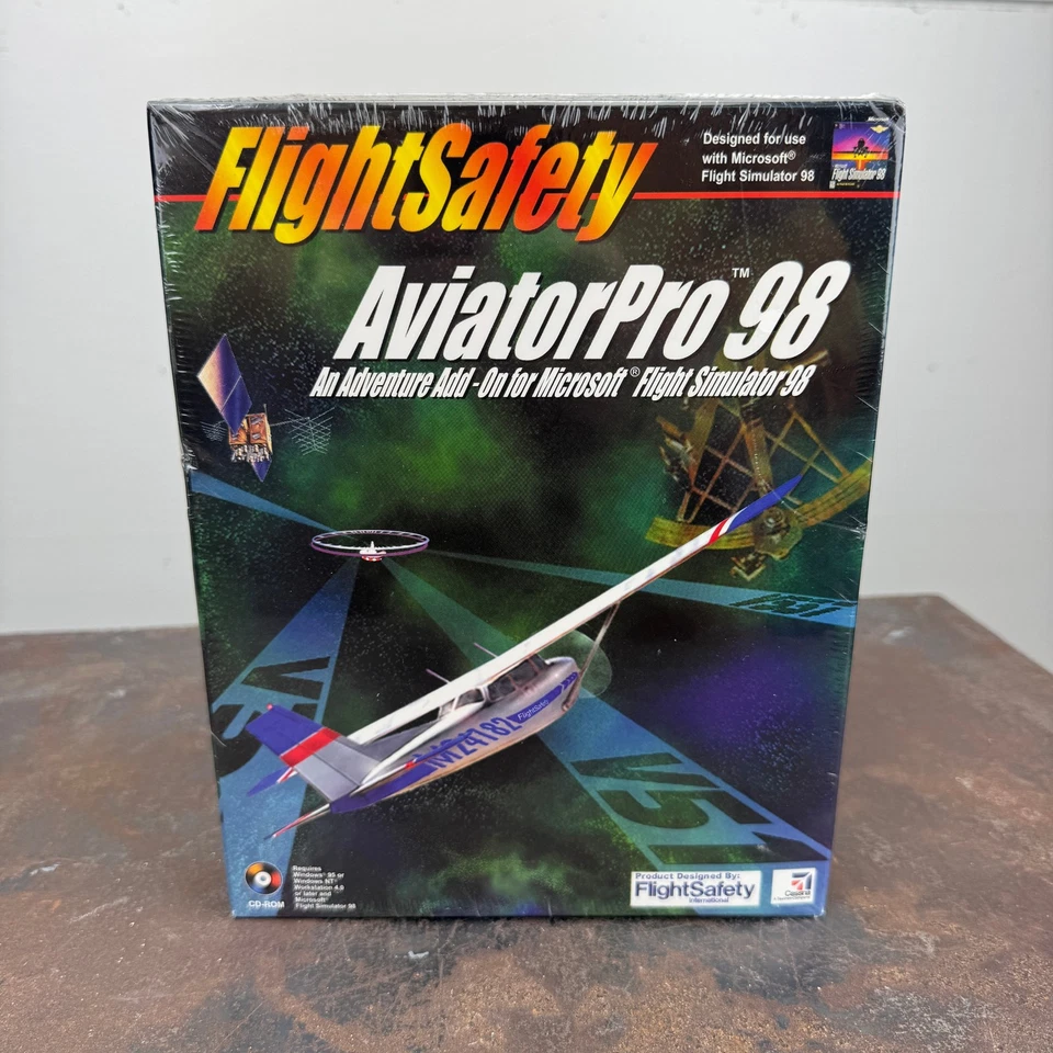 FlightSafety AviatorPro 98 Adventure Ad On PC for Flight Simulator 98 NEW SEALED - Image 1 of 4