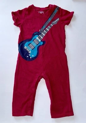 NIÑOS NIÑOS NIÑAS Estampado GUITARRA ROCK SHORTALL OUTFIT Bebé Suite Talla 12 Meses Foto 1 de 4