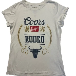 Odd People RKB Coors Bier Bankett Rundhals T-Shirt Rodeo Cowgirl Damen S weiß - Bild 1 von 6