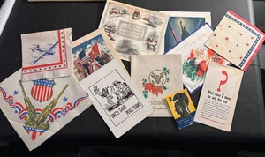 Lotto tovaglioli cocktail anni 40 WWII HOME FRONT effimera carte patriottiche altro - Foto 1 di 6