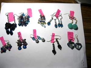 LOTE de Pendientes Araña/Colgantes DE COLECCIÓN Azul, Aqua, Verde #1 - Imagen 1 de 6
