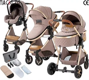 Passeggino 4 in 1 Compatto Pieghevole Leggero Sistema Viaggio Neonato Seggiolino - Foto 1 di 11
