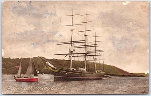 Artistic Vintage Postcard Cutty Sark Falmouth England Boats - Picture 1 of 2