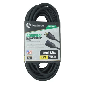 Southwire AGRIPRO 12/3 Heavy Duty Extension Cord, 25ft, Farm/Workshop Cord, S... - Picture 1 of 8