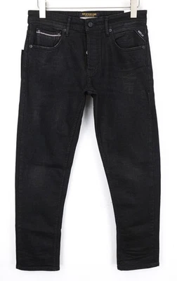 Replay Grover Men's Jeans W29/L32 Straight Black Stretch Selvedge - Image 1 of 4