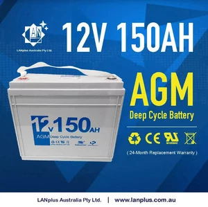 New 12V 150AH AGM DEEP CYCLE VRLA BATTERY Caravan Boat Solar Fridge 4WD AU - Picture 1 of 5