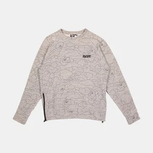 A Bathing Ape Sta Camo Logo Crewneck Sweatshirt / Size S / Mens / Grey / Cotton - Picture 1 of 8