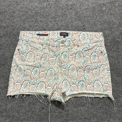 NYDJ Briella Cut-Off Shorts Womens Size 12 Denim Dreamcatcher Print Mid Rise - Image 1 of 4