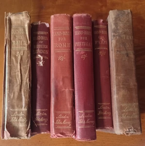 Lot Of 6 Murray's Travel Guides, Europe, Maps, 1861-1899, antique books - Picture 1 of 21