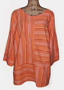 Alfred Dunner Woman - Peach Ribbon Embellished Seersucker Tunic - Size 2X - Picture 1 of 3