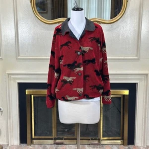 Giacca stampa cavallo Tsunami Canada XL rosso nero beige equitazione stile western - Foto 1 di 10