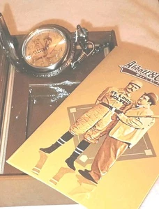 🧢Abbott & Costello "Who's On First?" Quartz Pocket Watch w/Chain/Book/Box Avon - Picture 1 of 7