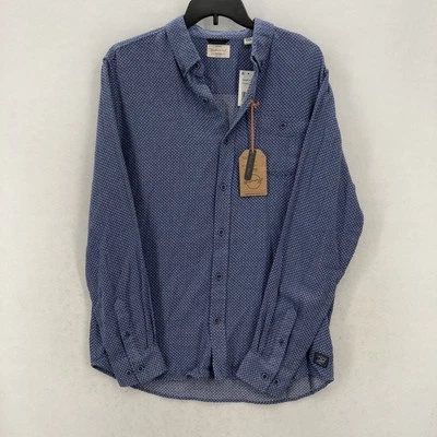 Weatherproof Vintage Shirt Mens Large Blue Geometric Print Long Sleeve Button Up - Image 1 of 4
