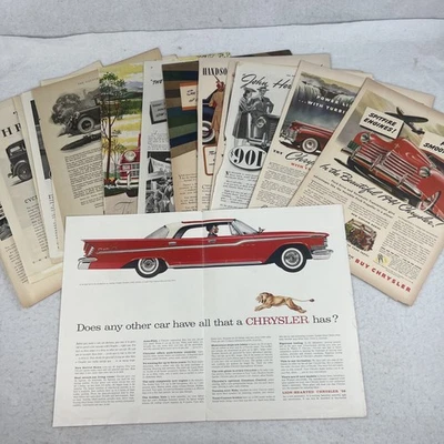 Vintage 1920s-1950s Chrysler Car Ads Full Page Magazine lot 20 - Image 1 of 4