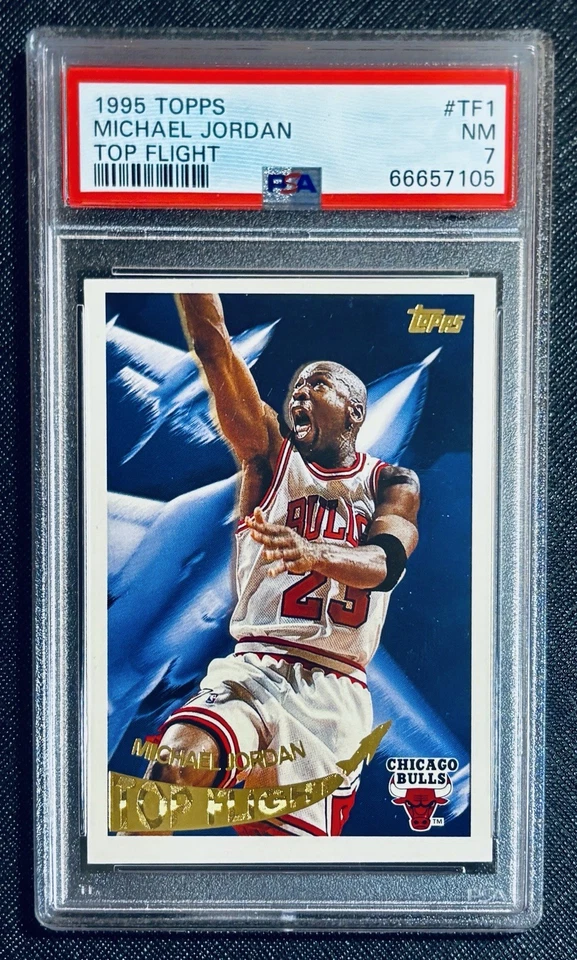 1995 TOPPS MICHAEL JORDAN #TF1 TOP FLIGHT PSA 7 ПОЧТИ КАК НОВЫЙ - Изображение 1 из 2