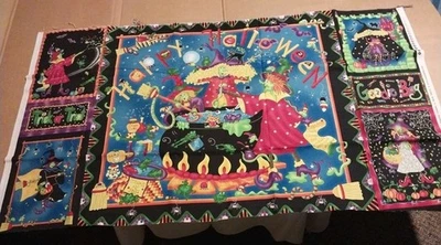 Kidstuff Cheri Strole For Moda GHOUL FRIENDS Halloween Pumpkin Witch Panel - Image 1 of 4