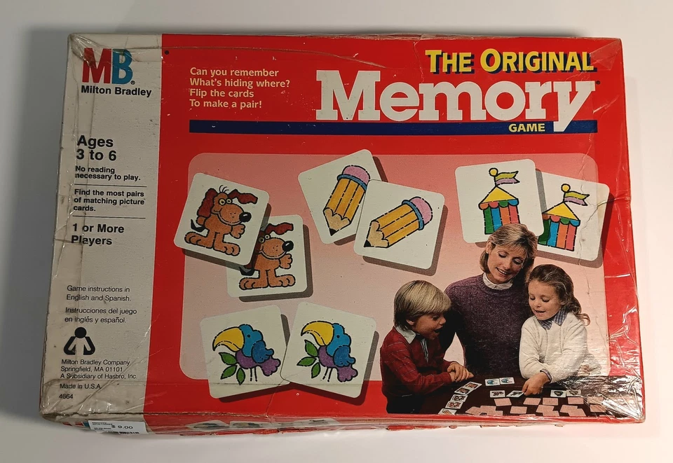 Vintage 1986 Milton Bradley MEMORY Game – Incomplete Matching Set - Image 1 of 2