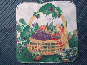 6 fabric pieces - FRUIT BASKET, 8"x8" - Picture 1 of 1