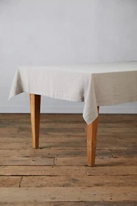 NEW ANTHROPOLOGIE LITHUANIAN LINEN TABLECLOTH X LINEN TALES 100% LINEN 55 X 79 - Picture 1 of 5