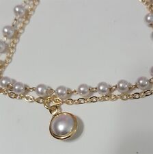 Victorian Trading Faux Pearl Bead Prayer Bracelet 28Q