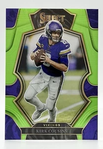 2021 Select Premier Level Neon Green Prizm #123 Kirk Cousins 49/49 Vikings - Picture 1 of 2