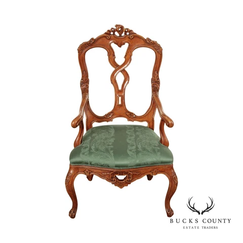 Interior Crafts Rococo Style Carved Armchair Cover