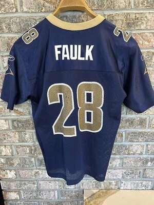 Camiseta de fútbol americano de colección Reebok Marshall Faulk St Louis Rams NFL talla juvenil L (14/16) Foto 1 de 4