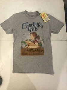 Out Of Print T-shirt Size XS Grey Charlottes Web Short Sleeve 4708 - Picture 1 of 9