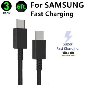 3 Pack 6FT USB-C to USB-C Cable Fast Charge Type C Charging Cord Rapid Charger - Picture 1 of 5