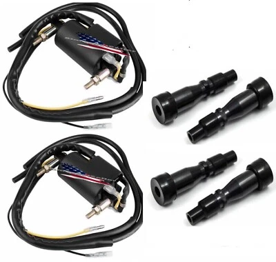 2x Ignition Coils W Cap Suzuki GS550 GS650 GS700 GS750 GS850 GS1000 GS1100 1150 - Image 1 of 3