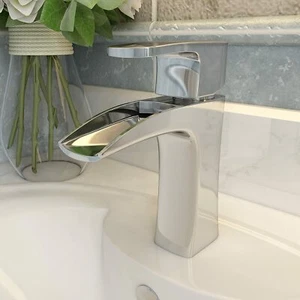( F-C015) Chrome Bathroom Sink Faucet One Hole Mounted3 - Picture 1 of 2