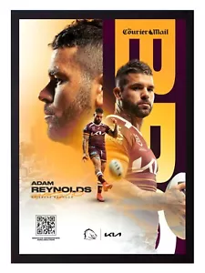Framed 2025 Brisbane Broncos NRL Rugby League Poster - Adam Reynolds - 84 x 59cm - Bild 1 von 3