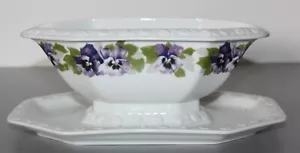 Rosenthal Maria Stiefmütterchen Saucière 1-teilig mit Unterteller - Bild 1 von 5
