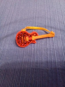 Barbie doll guitar strap ANIMAL print red gold - Picture 1 of 2
